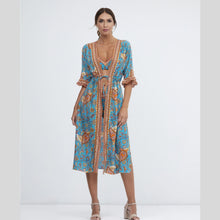 Load image into Gallery viewer, Nuria Ferrer Ornela Kimono - Turquoise multi
