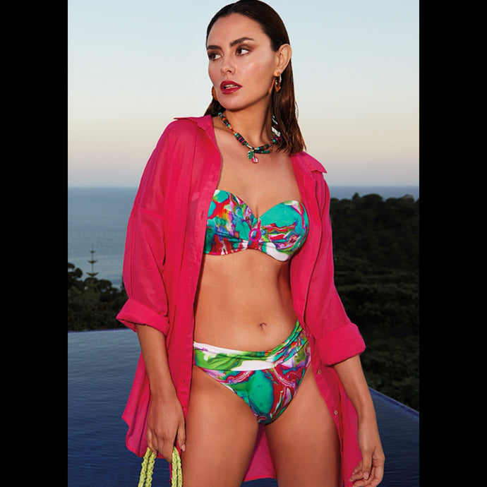 Nuria Ferrer Frida Bandeau Bikini Top - Green Multi