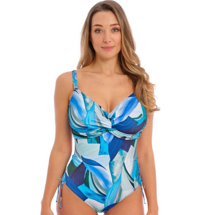 Fantasie Aguada Beach Twist Front Swimsuit - Blue Multi