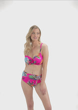 Load and play video in Gallery viewer, Halkidiki Orchid Gathered Full Cup Bikini Top - Pink/Multi
